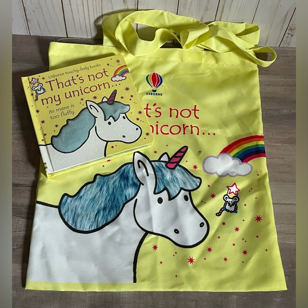 NEW Usborne That’s Not My Unicorn touch BOARD BOOK TOTE BAG SET baby toddler